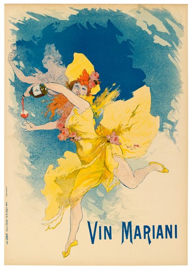 JULES CHÉRET (1836-1932). VIN MARIANI. 1895. Courier Français Supplement, January 6, 1895. 21x15 inches, 55x38 cm. Chaix, Paris.